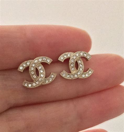 chanel crystal timeless cc earrings|authentic chanel cc logo earrings.